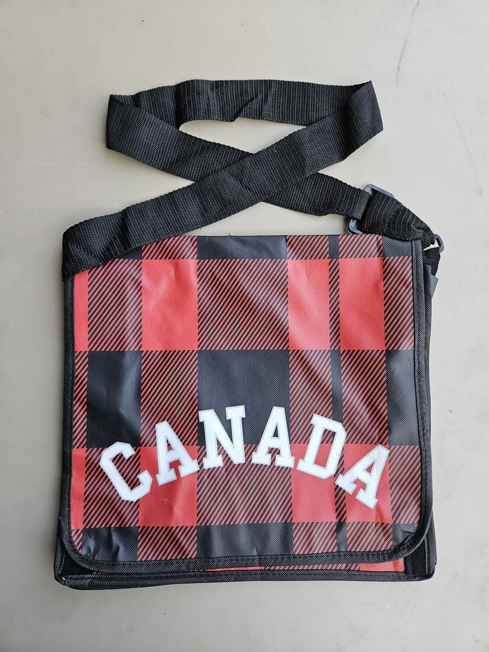 Canada Red Plaid Messenger Bag for Men